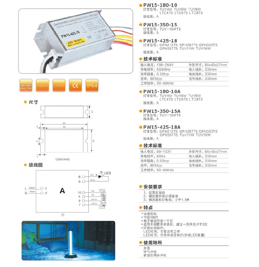 PW15電子鎮(zhèn)流器